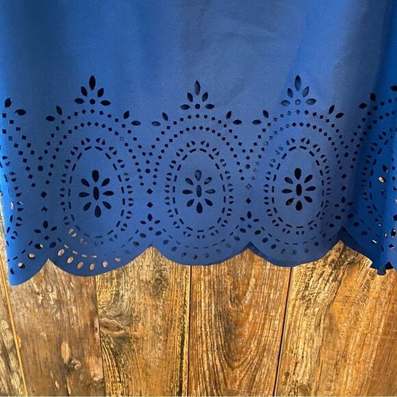 Catalina Sz M Royal Blue Eyelet Cuffs & Hem Oversized Relaxed Fit Se Cover Tunic - Picture 5 of 8